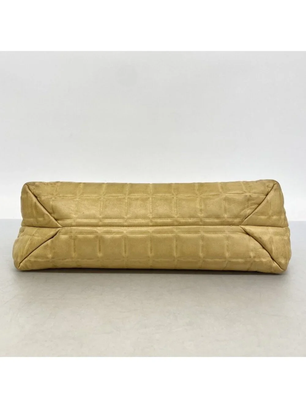 Chanel Shoulder Bag Choco Bar Lambskin Beige Silver